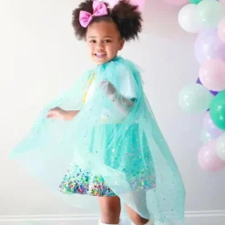 Sweet Wink Baby Coats, Sweaters & Jackets*- Aqua Star Cape Kids Dress Up
