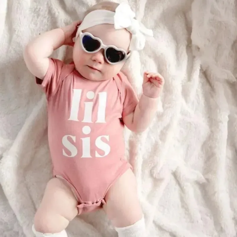 Sweet Wink Baby Onesies & Bodysuits*- Baby Girl Lil Sis Short Sleeve Bodysuit