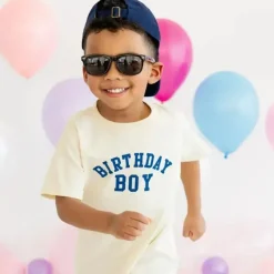 Sweet Wink Baby Tops|Birthday Party*- Birthday Boy Varsity Short Sleeve T-Shirt Kids Birthday
