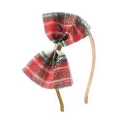 Sweet Wink Baby Hair Accessories*- Christmas Plaid Bow Headband