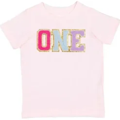 Sweet Wink Baby Tops|Birthday Party*- First Birthday Patch Short Sleeve T-Shirt Kids Birthday