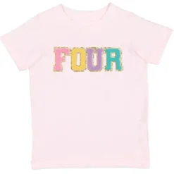 Sweet Wink Birthday Party*- Fourth Kids Birthday Patch Short Sleeve T-Shirt