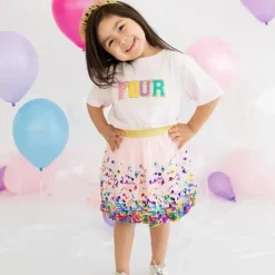 Sweet Wink Birthday Party*- Fourth Kids Birthday Patch Short Sleeve T-Shirt