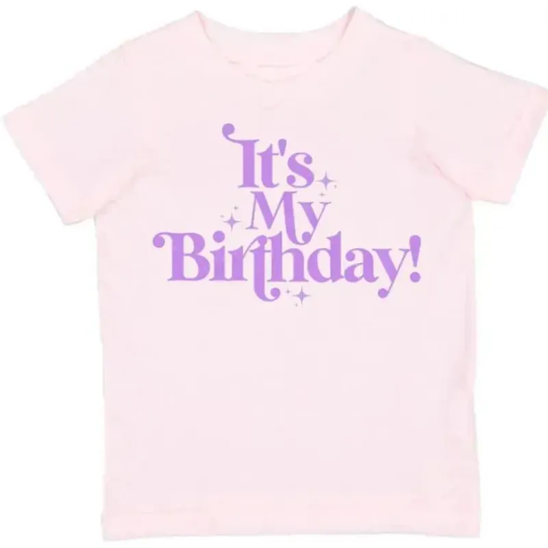 Sweet Wink Baby Tops|Birthday Party*- It's My Birthday Short Sleeve Shirt Girl Kids Birthday Tee