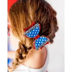 Sweet Wink Baby Hair Accessories*- Kids Hair Clip Flag Bow Clip 4Th Of July