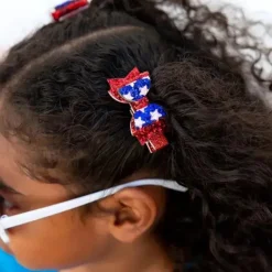 Sweet Wink Baby Hair Accessories*- Kids 4Th Of July Hair Clips Flag Bow Clip Set