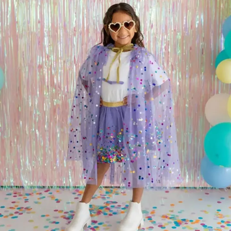 Sweet Wink Baby Coats, Sweaters & Jackets*- Lavender Confetti Cape Kids Dress Up