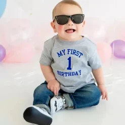 Sweet Wink Birthday Party*- My First Birthday Short Sleeve Boy T-Shirt
