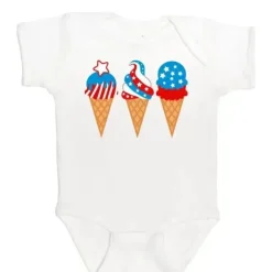 Sweet Wink Baby Onesies & Bodysuits*- Patriotic Ice Cream Short Sleeve Bodysuit, 4Th Of July