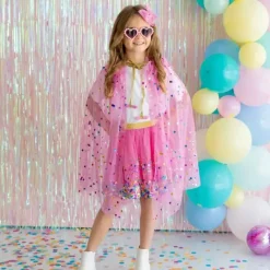 Sweet Wink Baby Coats, Sweaters & Jackets*- Raspberry Confetti Cape Kids Dress Up Cape
