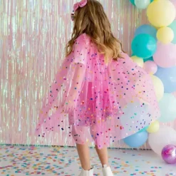 Sweet Wink Baby Coats, Sweaters & Jackets*- Raspberry Confetti Cape Kids Dress Up Cape