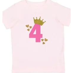 Sweet Wink Disney Princess|Birthday Party*- 4Th Birthday Girl Princess Short Sleeve Shirt