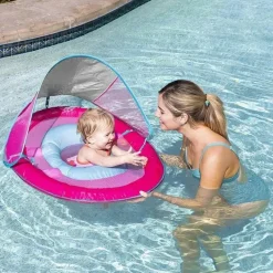 Swimways Life Vests & Floats*Baby Spring Float With Canopy Upf 50 In Pink | Baby Pool Float
