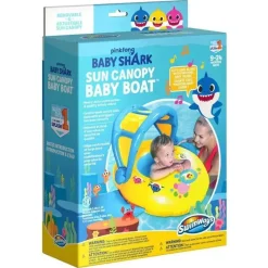 Swimways Baby Shark|Life Vests & Floats*Pinkfong Baby Shark Sun Canopy Baby Boat with Music