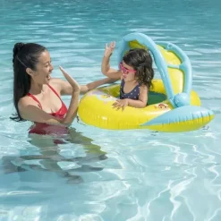 Swimways Baby Shark|Life Vests & Floats*Pinkfong Baby Shark Sun Canopy Baby Boat with Music