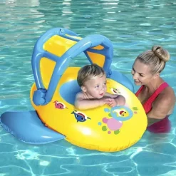 Swimways Baby Shark|Life Vests & Floats*Pinkfong Baby Shark Sun Canopy Baby Boat with Music