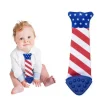Tasty Tie Toys For 0-12 Months|Gift For Baby*- Teething Bib Tie, USA Flag
