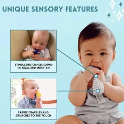 Tasty Tie Toys For 0-12 Months|Gift For Baby*- Teething Bib Tie, USA Flag