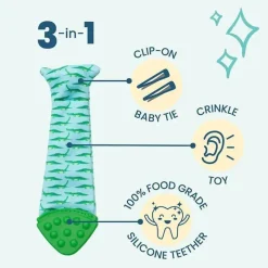 Tasty Tie Toys For 0-12 Months|Gift For Baby*-Teething Bib Tie, Seersucker