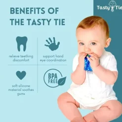 Tasty Tie Toys For 0-12 Months|Gift For Baby*-Teething Bib Tie, Seersucker