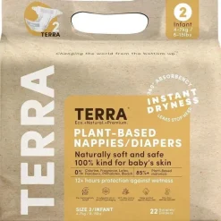 Terra Baby Organic|Diaper Pails & Refills*Terra - 22Ct 85% Plant-Based Diapers, Size 2