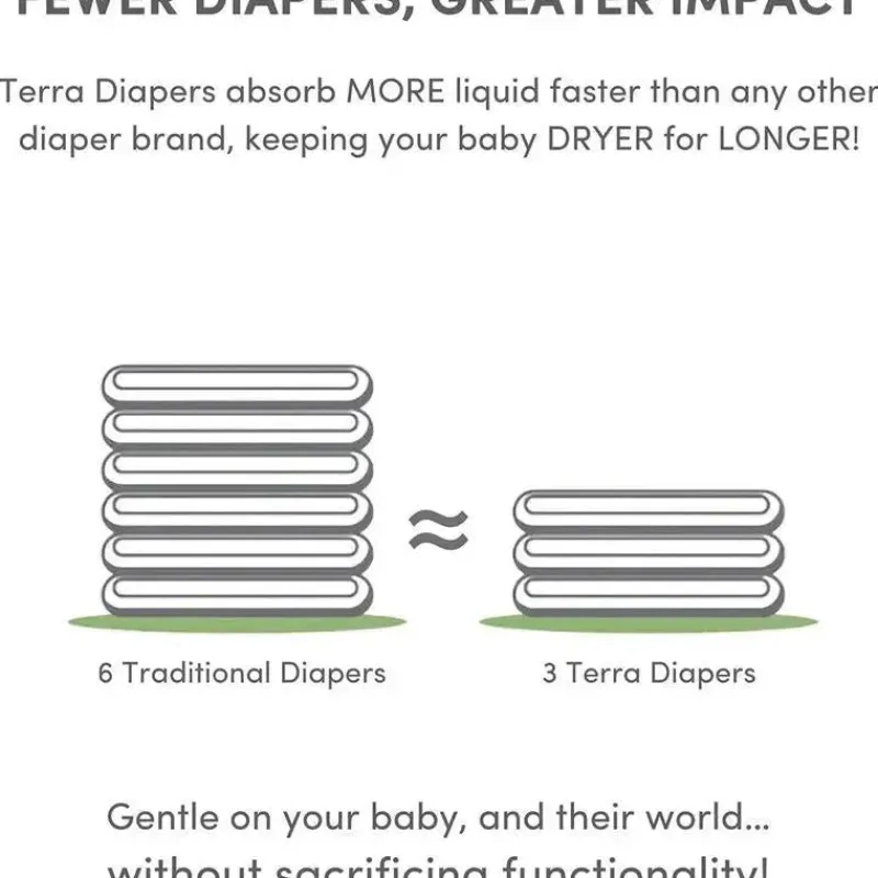 Terra Baby Organic|Diaper Pails & Refills*Terra - 22Ct 85% Plant-Based Diapers, Size 2