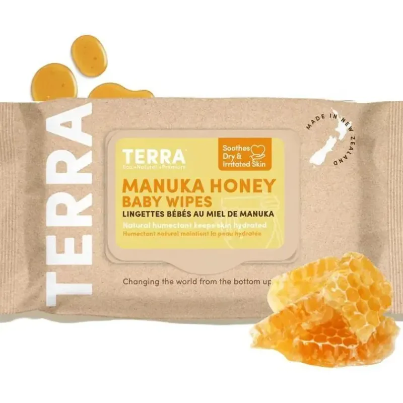 Terra Baby Organic|Wipes & Warmers*Terra - 70Ct Bamboo Baby Wipes Honey