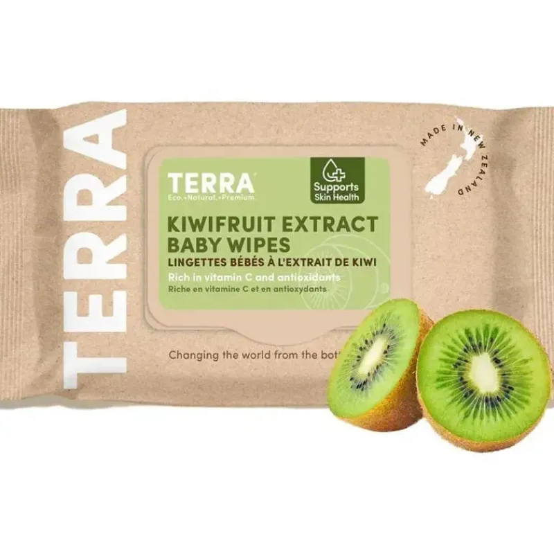 Terra Baby Organic|Wipes & Warmers*Terra - 70Ct Bamboo Water Wipes Kiwifruit Extract