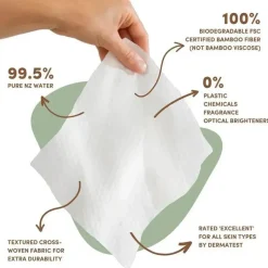 Terra Baby Organic|Wipes & Warmers*Terra - 70Ct Bamboo Water Wipes Kiwifruit Extract