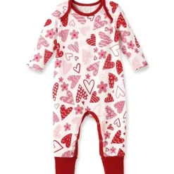 Tesa Babe Baby Sleepwear*- Baby Girl's Valentine Hearts Bamboo Romper