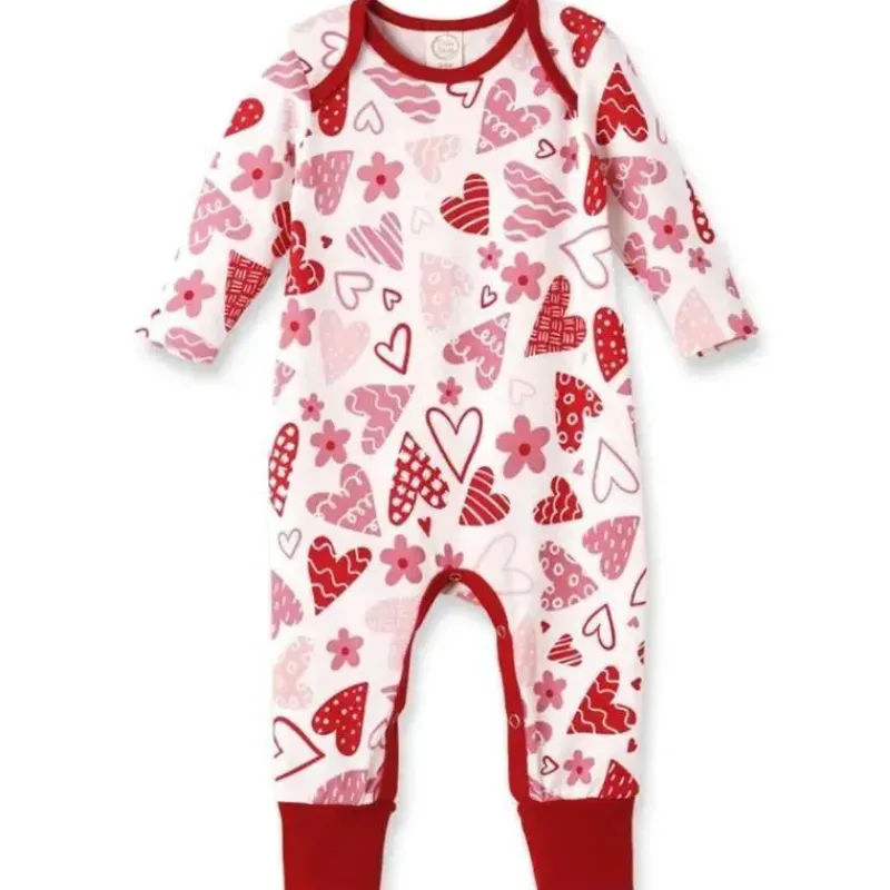 Tesa Babe Baby Sleepwear*- Baby Girl's Valentine Hearts Bamboo Romper