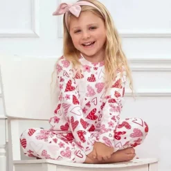Tesa Babe Baby Sleepwear*- Girl's Valentine Hearts Bamboo Pajama Set