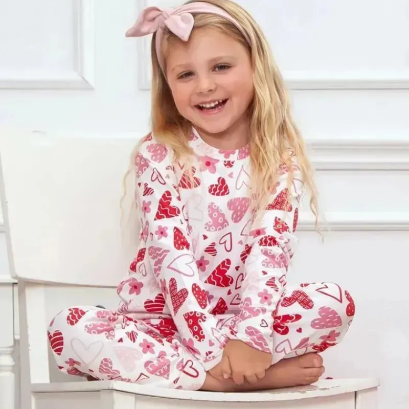 Tesa Babe Baby Sleepwear*- Girl's Valentine Hearts Bamboo Pajama Set