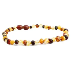 The Amber Monkey Amber Necklaces*- Polished Baroque Baltic Amber 12-13 inch Necklace, Multi Beans POP