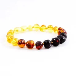 Amber Monkey Amber Necklaces*The - Polished Baltic Amber Rainbow Baroque Bracelet 7-8 inch Screw Clasp