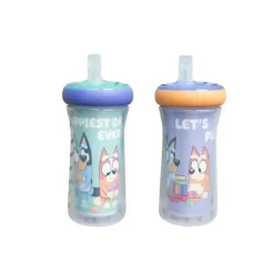 The First Years Straw, Sippy & Training Cups|Dishes, Utensils & Food Containers*- Bluey Kids Insulated Straw Cup, 2Pk