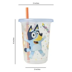 The First Years Straw, Sippy & Training Cups|Dishes, Utensils & Food Containers*- Bluey Take & Toss Straw Cup, 4Pk