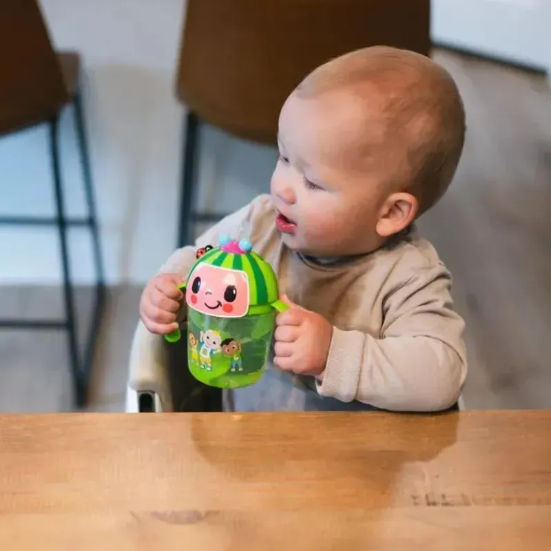 The First Years Cocomelon|Straw, Sippy & Training Cups*- Cocomelon Weighted Straw Trainer Cup, 7 Oz