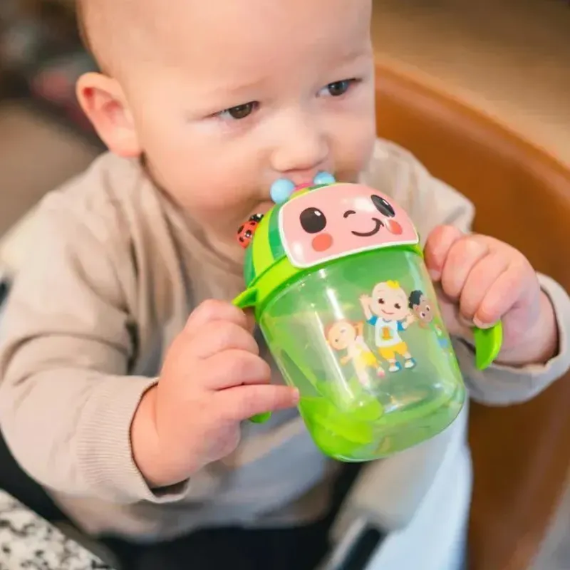 The First Years Cocomelon|Straw, Sippy & Training Cups*- Cocomelon Weighted Straw Trainer Cup, 7 Oz