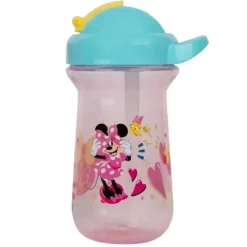 The First Years Mickey & Minnie|Straw, Sippy & Training Cups*- Disney Minnie Flip Top Straw Cup, 2pk - Blue/Pink