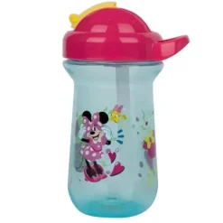 The First Years Mickey & Minnie|Straw, Sippy & Training Cups*- Disney Minnie Flip Top Straw Cup, 2pk - Blue/Pink
