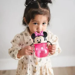 The First Years Mickey & Minnie|Straw, Sippy & Training Cups*- Disney Minnie Straw Trainer Cup, 7Oz - Pink