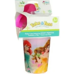 The First Years Disney Princess|Straw, Sippy & Training Cups*- Disney Princess T&T 10Oz Baby Sippy Cup, 3pk