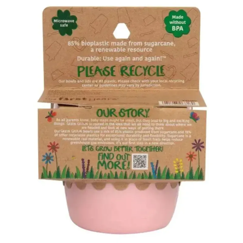 The First Years Food Jars & Snack Cups|Dishes, Utensils & Food Containers*- GreenGrown Reusable Toddler Snack Bowls with Lids - Pink - 4pk/8oz