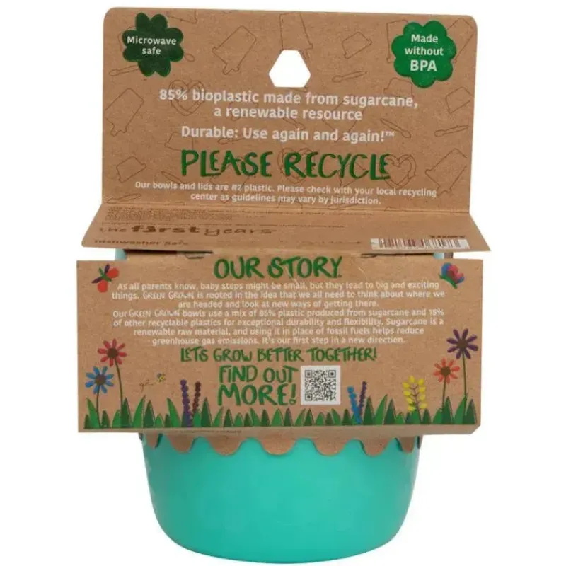 The First Years Food Jars & Snack Cups|Dishes, Utensils & Food Containers*- GreenGrown® Reusable Bowls with Lids – Toddler Snack Bowl, 4Pk