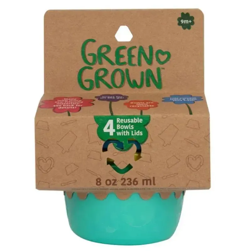 The First Years Food Jars & Snack Cups|Dishes, Utensils & Food Containers*- GreenGrown® Reusable Bowls with Lids – Toddler Snack Bowl, 4Pk