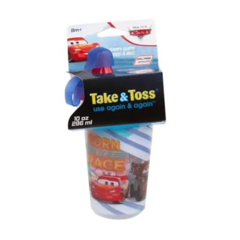 The First Years Cars|Straw, Sippy & Training Cups*- Plastic Disney Cars Take & Toss Sippy Cup - 10 Oz, 3 Pack