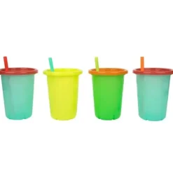 The First Years Straw, Sippy & Training Cups|Dishes, Utensils & Food Containers*- Take & Toss Straw Cups, 10 Oz Toddler Sippy Cups – 4 Pack