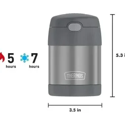 Thermos Food Jars & Snack Cups|Dishes, Utensils & Food Containers*- 10 Oz. Food Jar Stainless Steel Funtainer, Grey