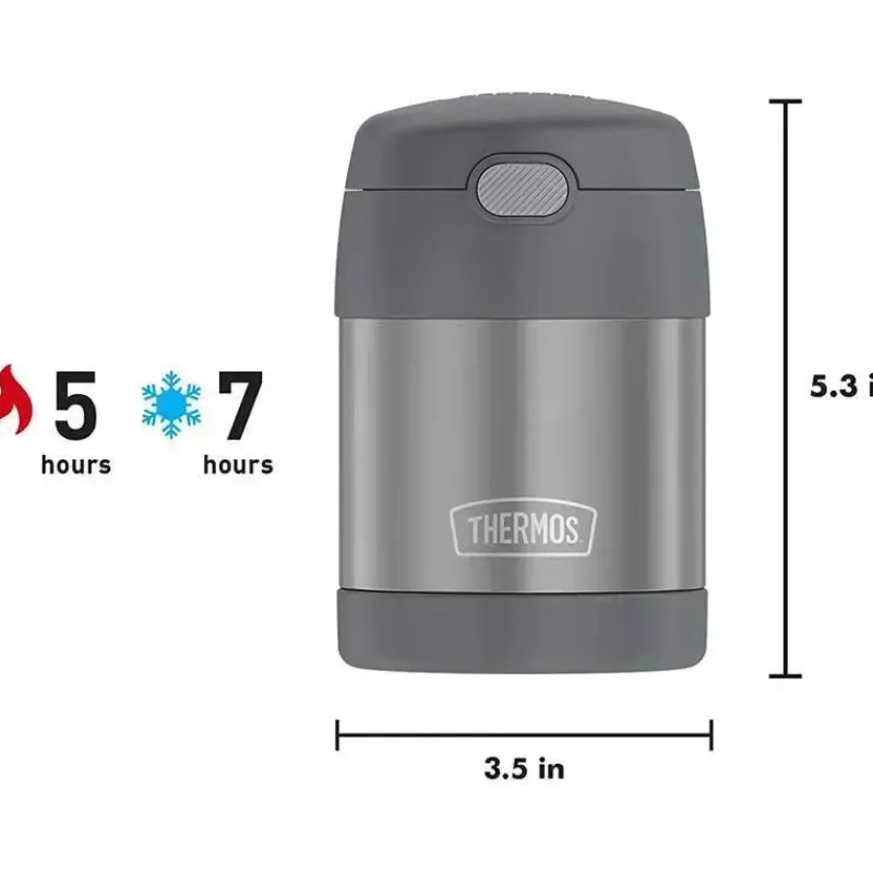 Thermos Food Jars & Snack Cups|Dishes, Utensils & Food Containers*- 10 Oz. Food Jar Stainless Steel Funtainer, Grey